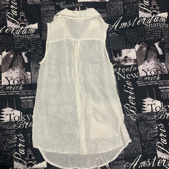 Lucky Brand Jeans chiffon button up sleeveless xs - Picture 2 of 4